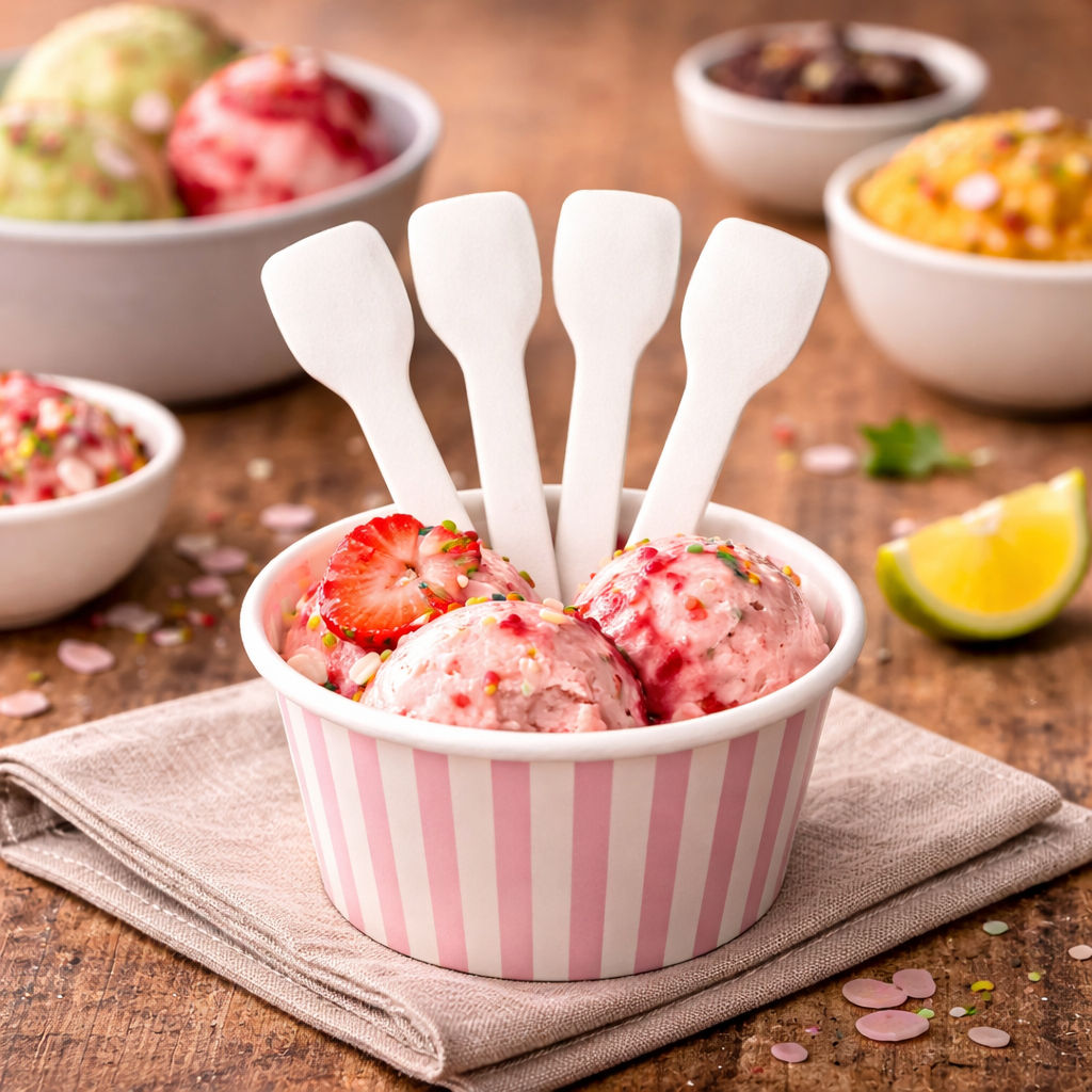 Bagasse Cutlery Ice Cream Spoon